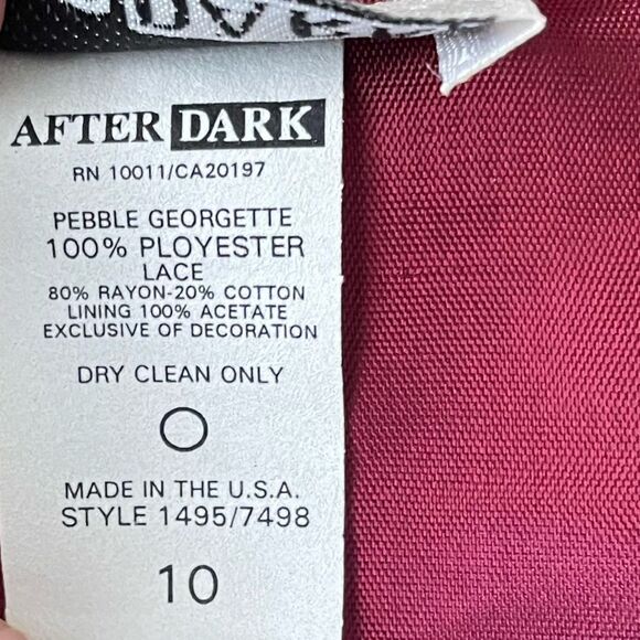 AfterDark Navy Blue Pebble Georgette 2pc Lined Beaded Formal Jacket Dress Sz 10 - Picture 14 of 14